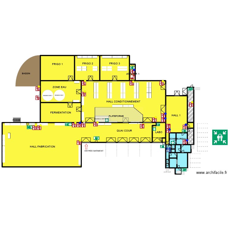Bâtiment L'Herbier Phylae. Plan de 38 pièces et 2921 m2