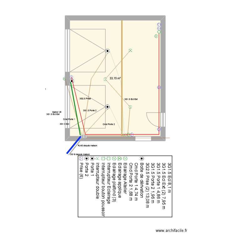 GarageSimon. Plan de 1 pièce et 33 m2