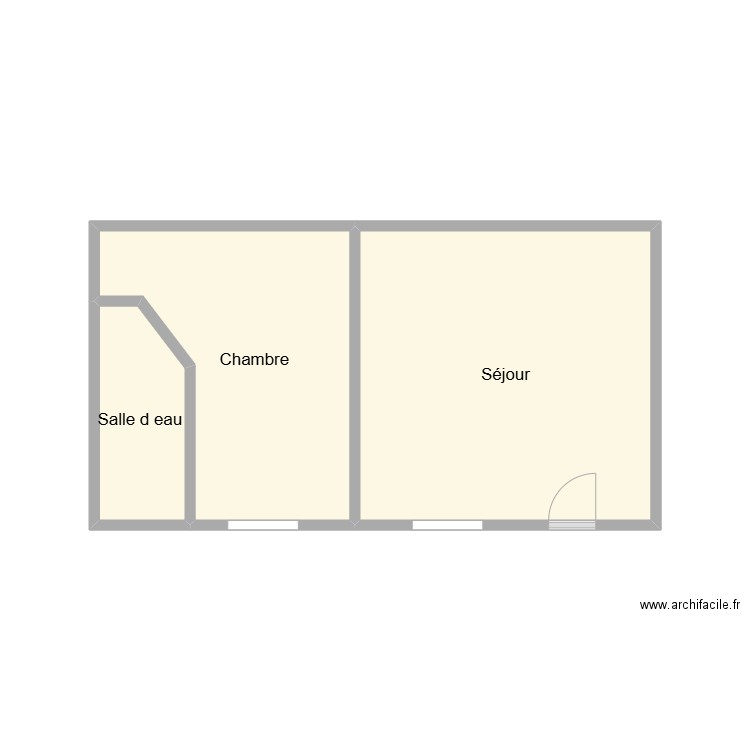 BEN ROMDAN. Plan de 3 pièces et 17 m2