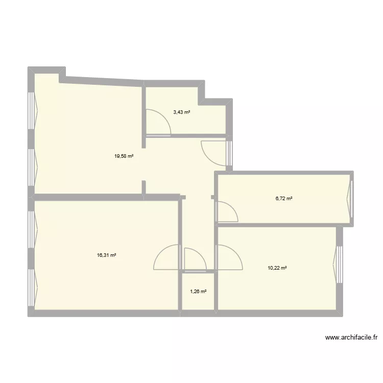 d'origine. Plan de 6 et 58 m² d'origine. Plan de 6 et 58 m²