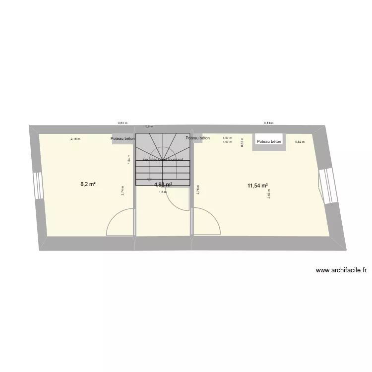 1er Fécamp 55 calque. Plan de 3 Pièces et 25 m² 1er Fécamp 55 calque. Plan de 3 Pièces et 25 m²
