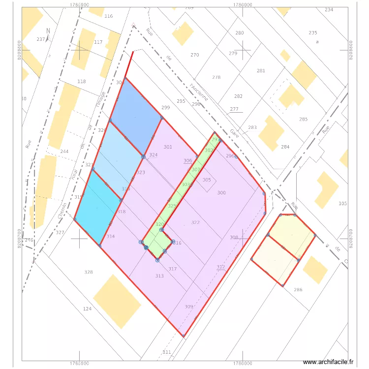 1 plan face meme profondeur. Plan de 7  et 9115 m²