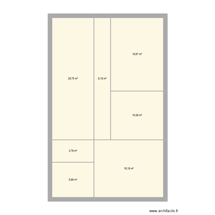 Casita. Plan de 7 pièces et 81 m2