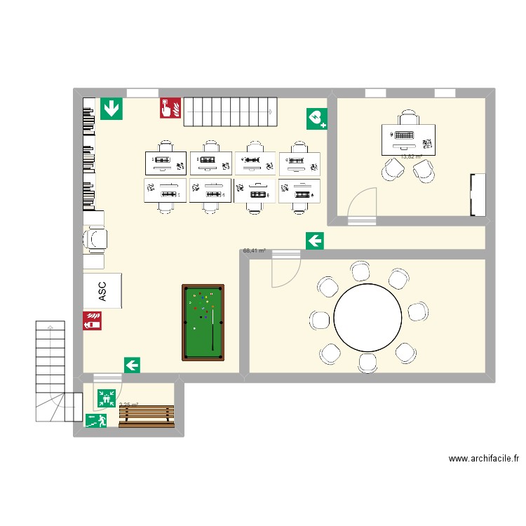 planta adalt. Plan de 3 pièces et 85 m2