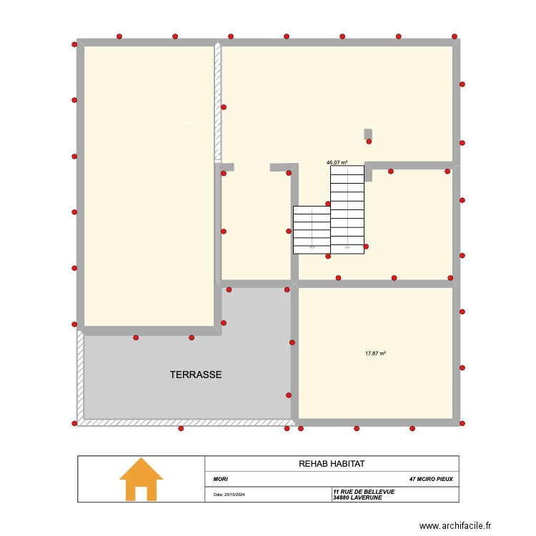MORI 34 LAVERUNE. Plan de 4 pièces et 114 m2