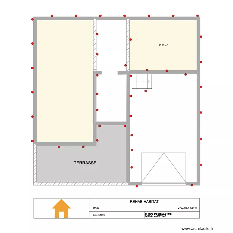 MORI 34 LAVERUNE. Plan de 