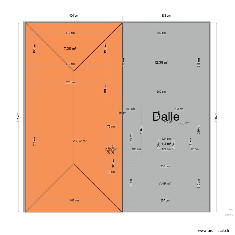 brindeau 18. Plan de 13 pièces et 118 m2