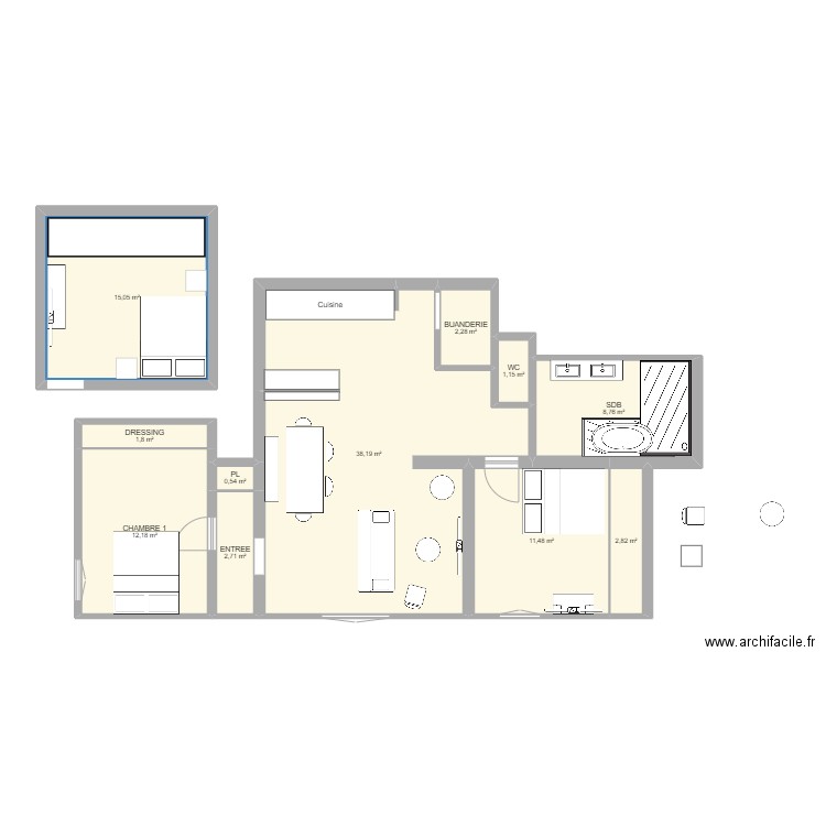 APPART PENNES. Plan de 11 pièces et 97 m2