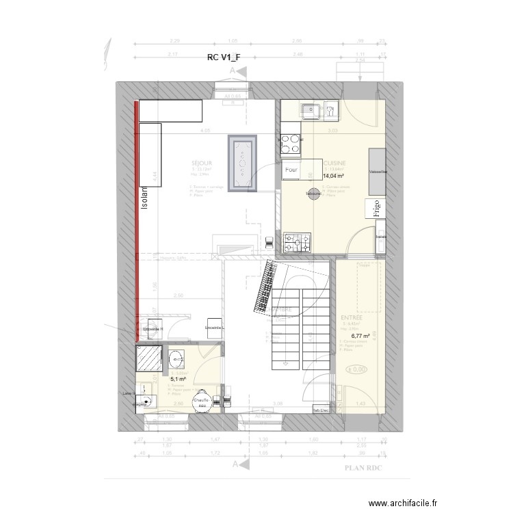 RC V2_H. Plan de 3 pièces et 26 m2