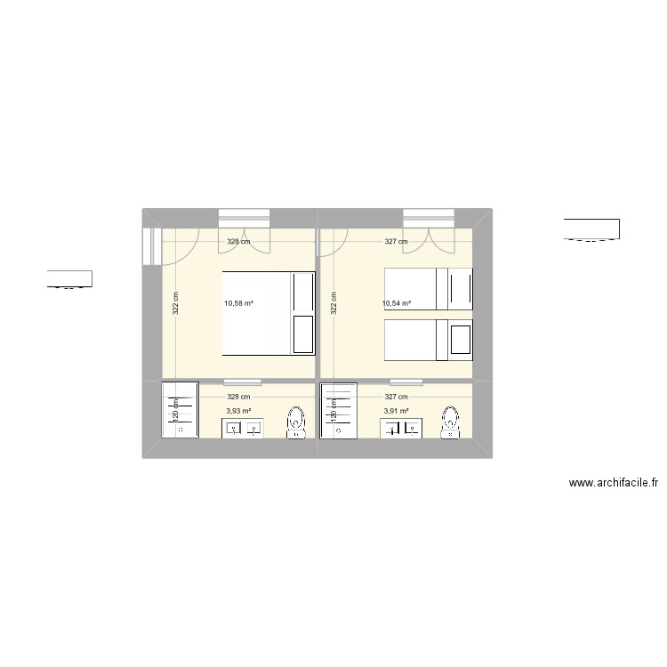 chab version 2. Plan de 4 pièces et 29 m2