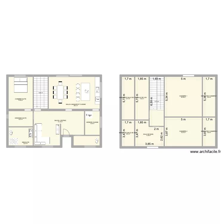 MAISON PDR. Plan de 16 et 217 m² MAISON PDR. Plan de 16 et 217 m²