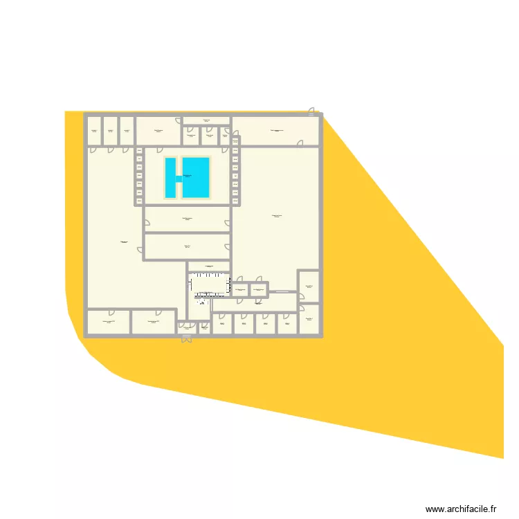 Version 2 plan nonant avec parcelle. Plan de 44 pièces et 1067 m²