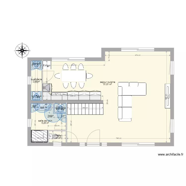 maison dozul&eacute;. Plan de 