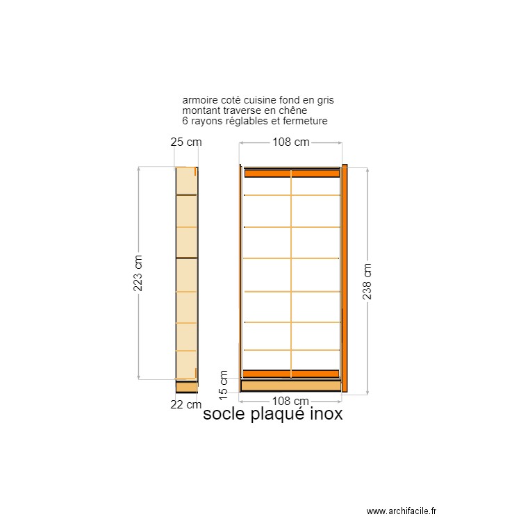 armoire coté agencement michel . Plan de 0 pièce et 0 m2