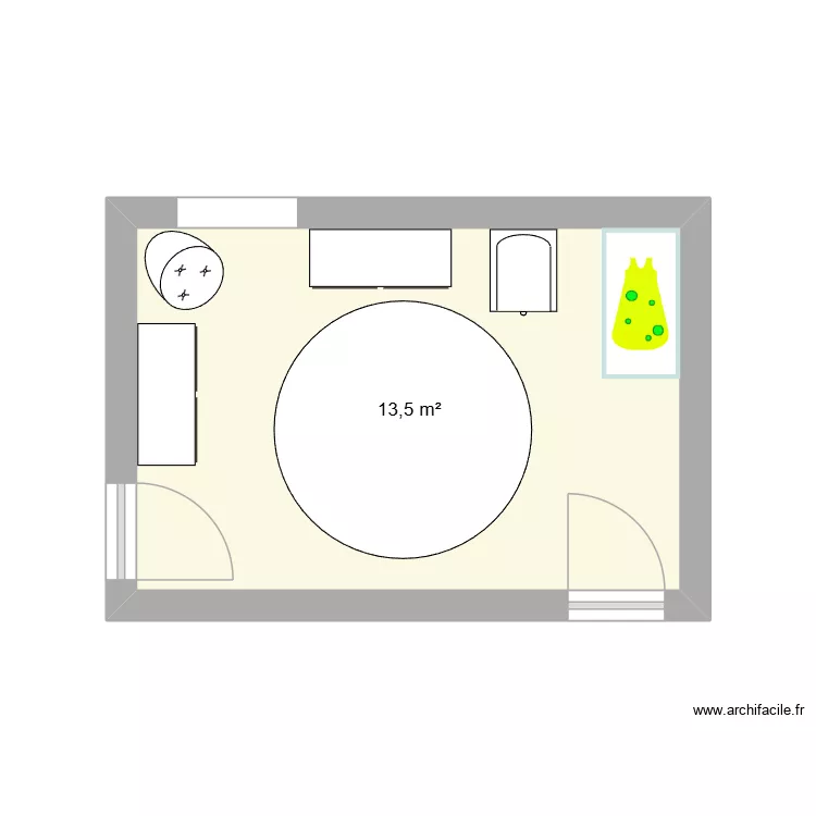 ATELIER - CHAMBRE LUCIA. Plan de 1 et 14 m² ATELIER - CHAMBRE LUCIA. Plan de 1 et 14 m²