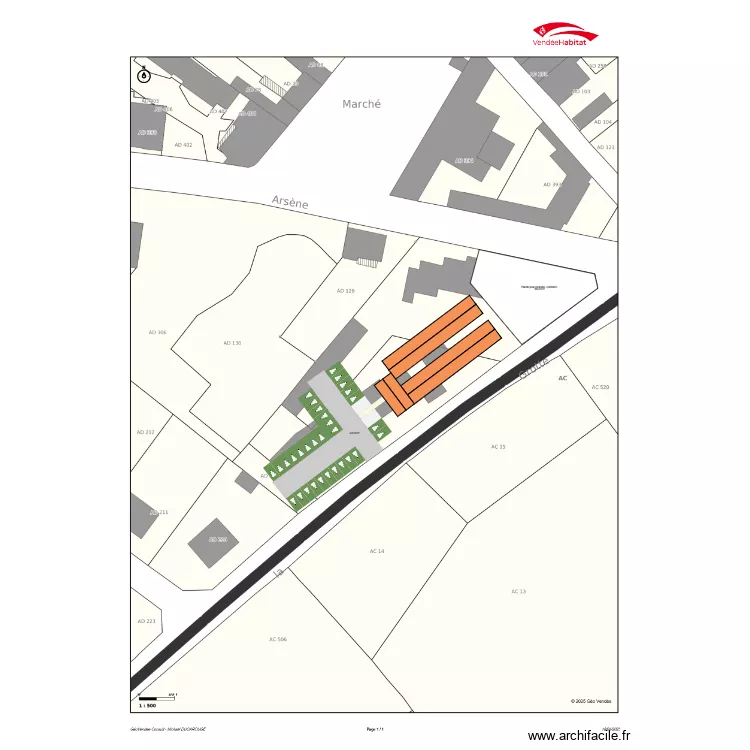 Les Essarts - RS - Ilot Gendarmerie. Plan de Les Essarts - RS - Ilot Gendarmerie. Plan de
