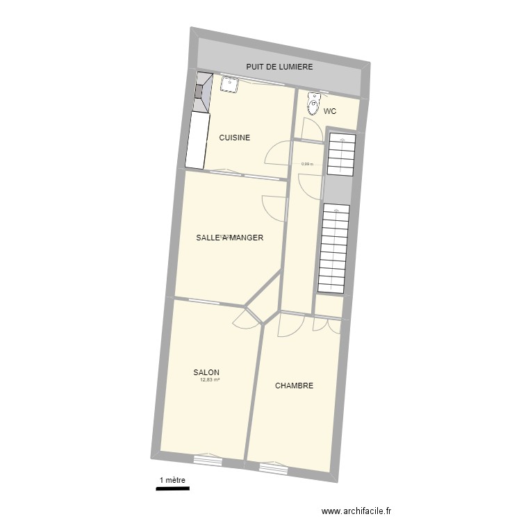 LLUCIA 6 R+2. Plan de 10 pièces et 65 m2