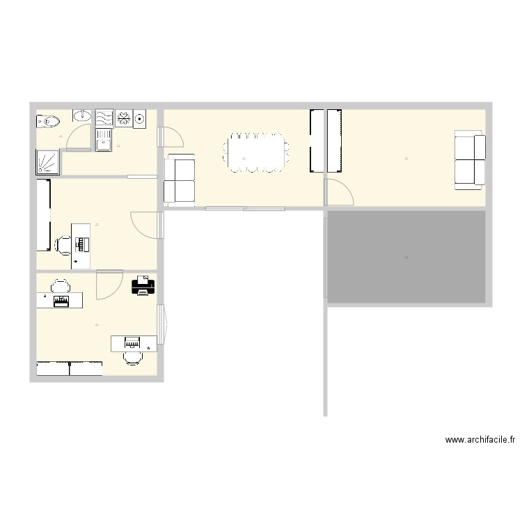 plan bureau.ok. Plan de 7 pièces et 70 m2