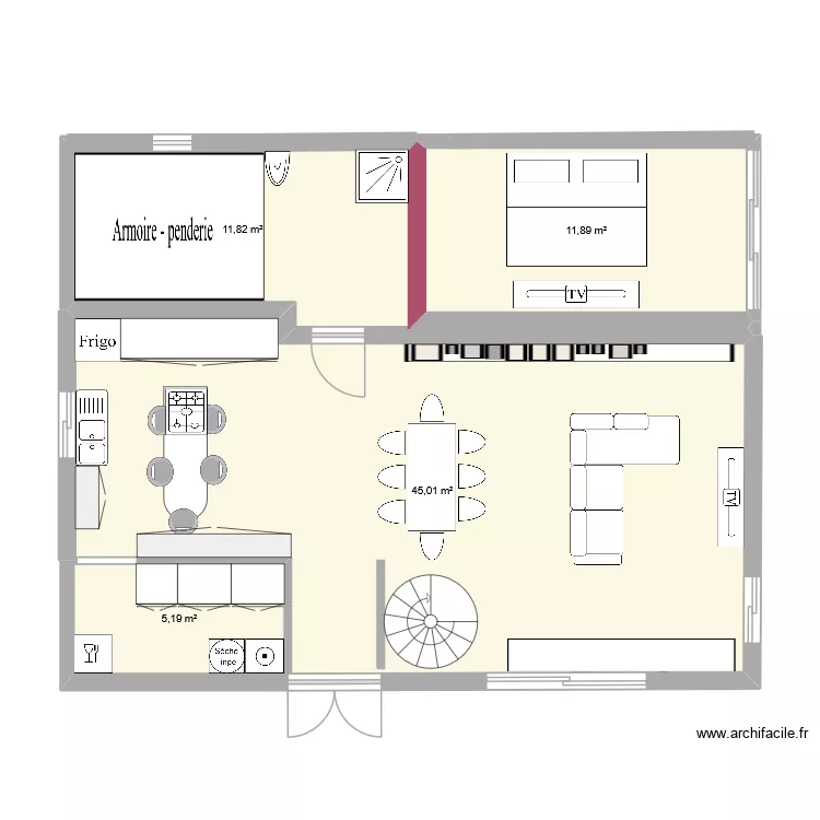 Plan_Timal971. Plan de 4  et 74 m²