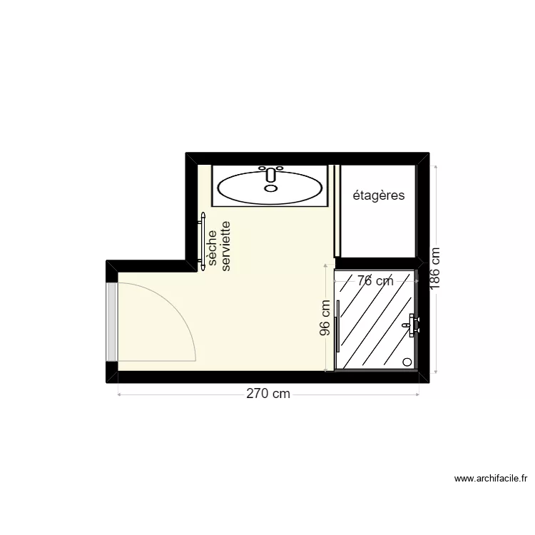 BLANC. Plan de 1  et 4 m²