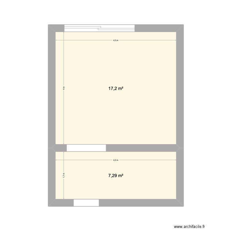 Maison Madagascar. Plan de 2 pièces et 24 m2