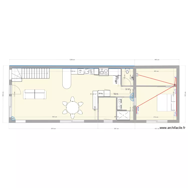 Villa 2 Chambre RDC. Plan de 