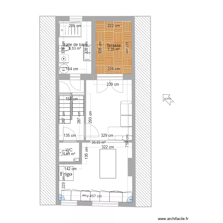 premier etage ok. Plan de 0 pièce et 0 m2