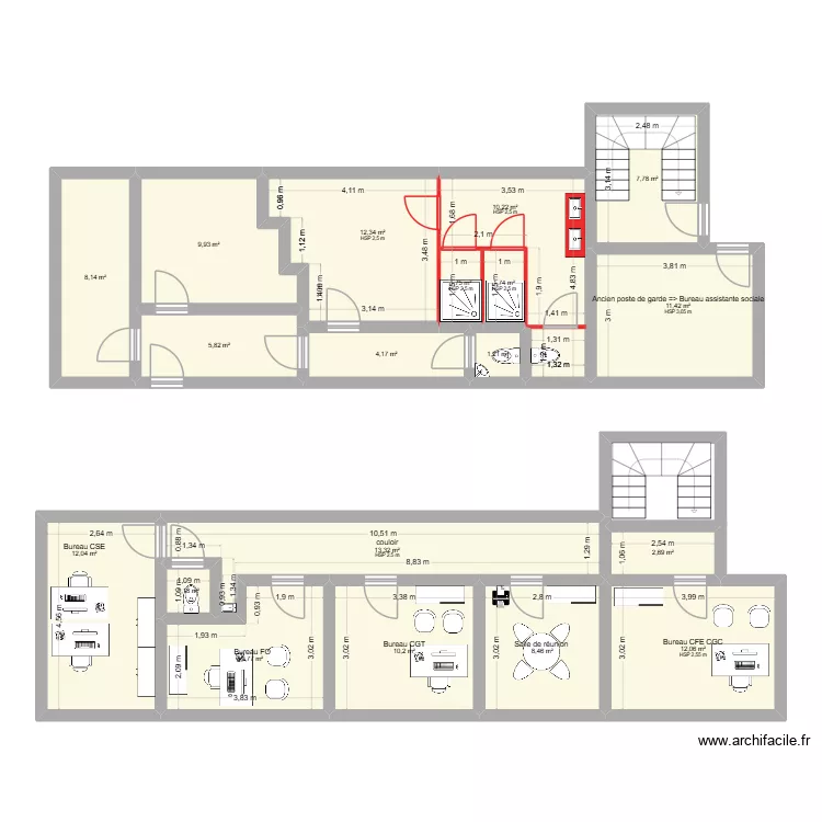 rez de chausser m&eacute;dico social renov&eacute;. Plan de 