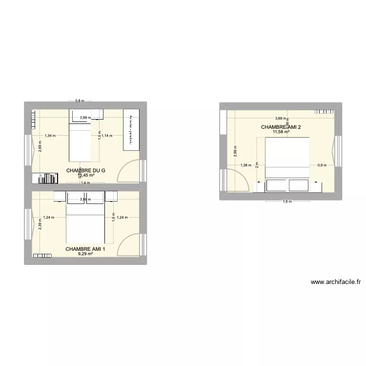 APREMONT V1. Plan de 3  et 31 m²