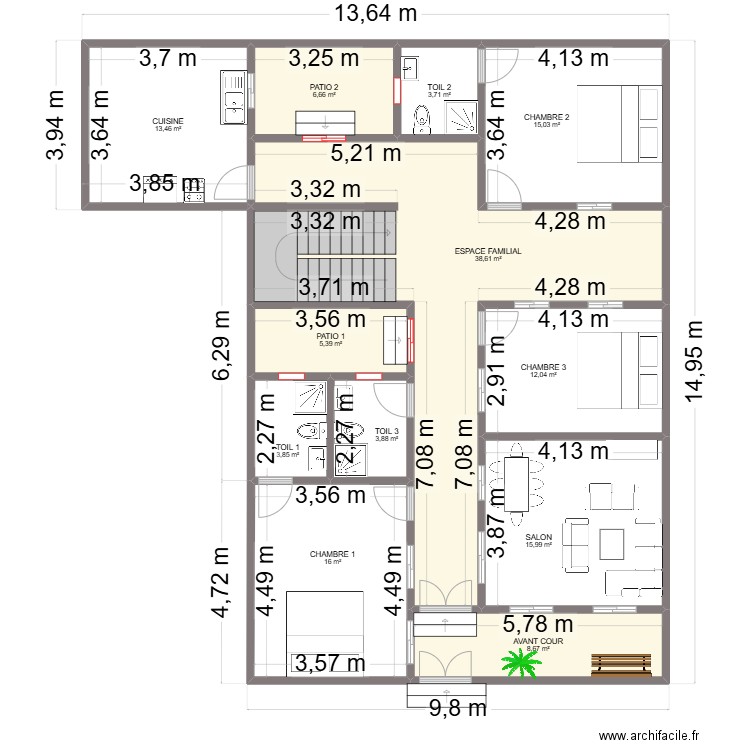 DOCNDAODIA VERSION 1. Plan de 28 pièces et 407 m2