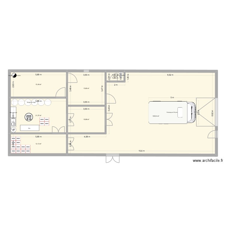 Miellerie LL. Plan de 7 pièces et 181 m2
