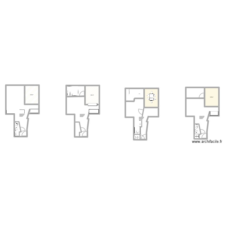 Appart Gaetan. Plan de 4 pièces et 28 m2