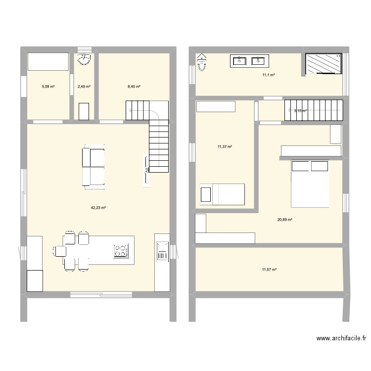 Version 4. Plan de 9 pièces et 116 m2