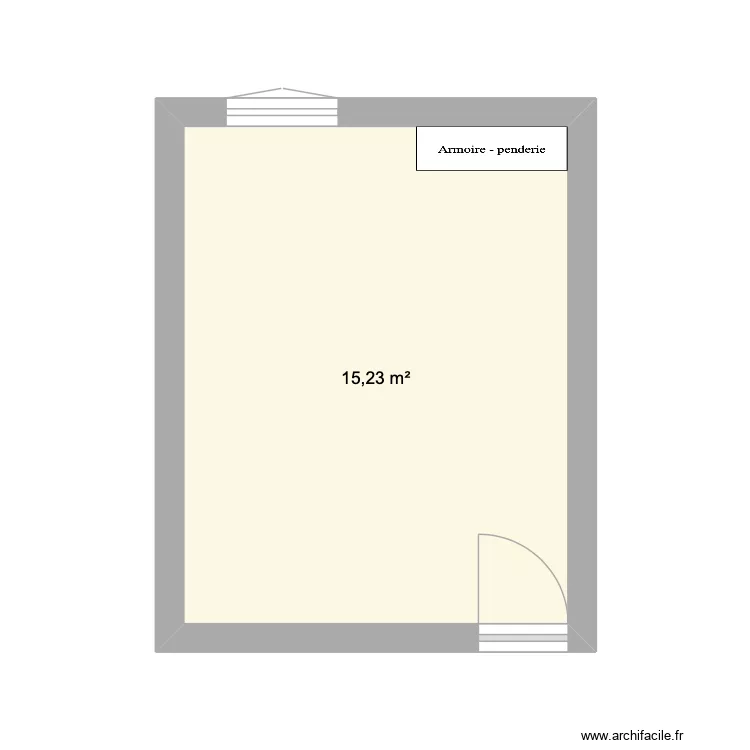 1 er etage &agrave; gauche des escalier. Plan de 1  et 15 m²