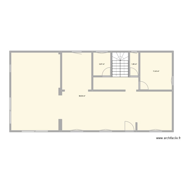 Maison Rdc. Plan de 4 pièces et 116 m2