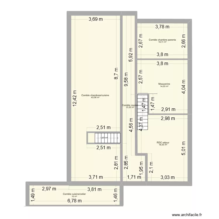 Maison BASSENS 1er. Plan de 7 Pièces et 111 m²