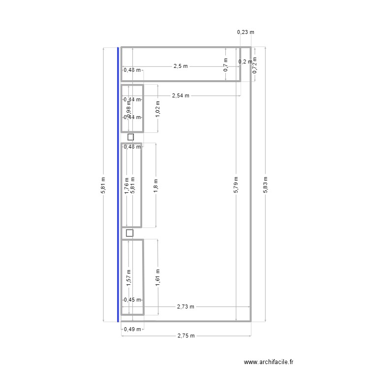 Plan HINTENOCH. Plan de 4 pièces et 4 m2