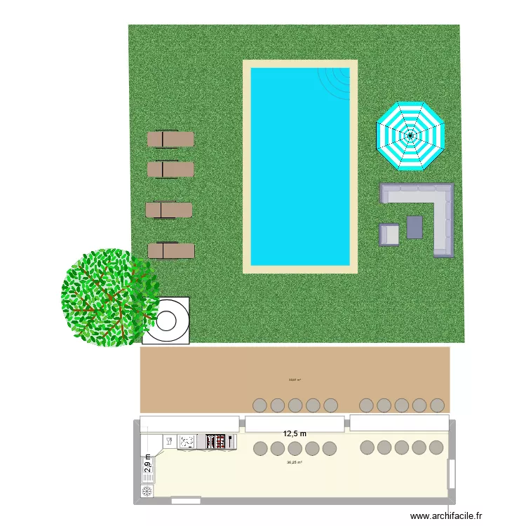 pierrevert pool house. Plan de 1 et 36 m² pierrevert pool house. Plan de 1 et 36 m²
