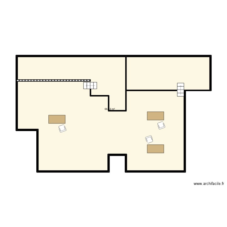 martin. Plan de 1 pièce et 66 m2