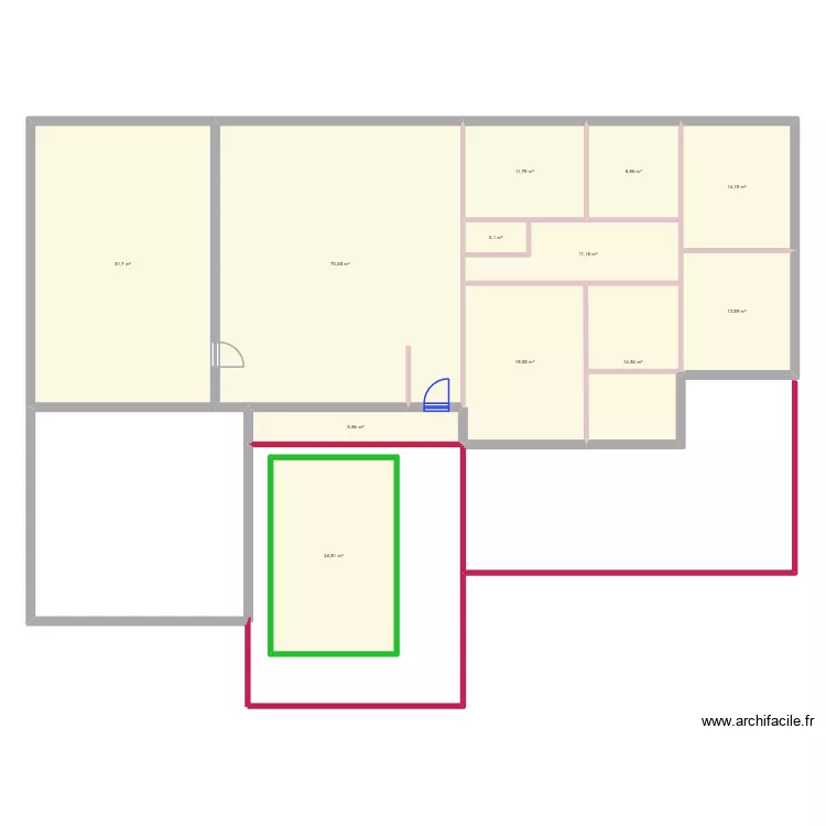 CHATILLON. Plan de 12 pièces et 250 m²