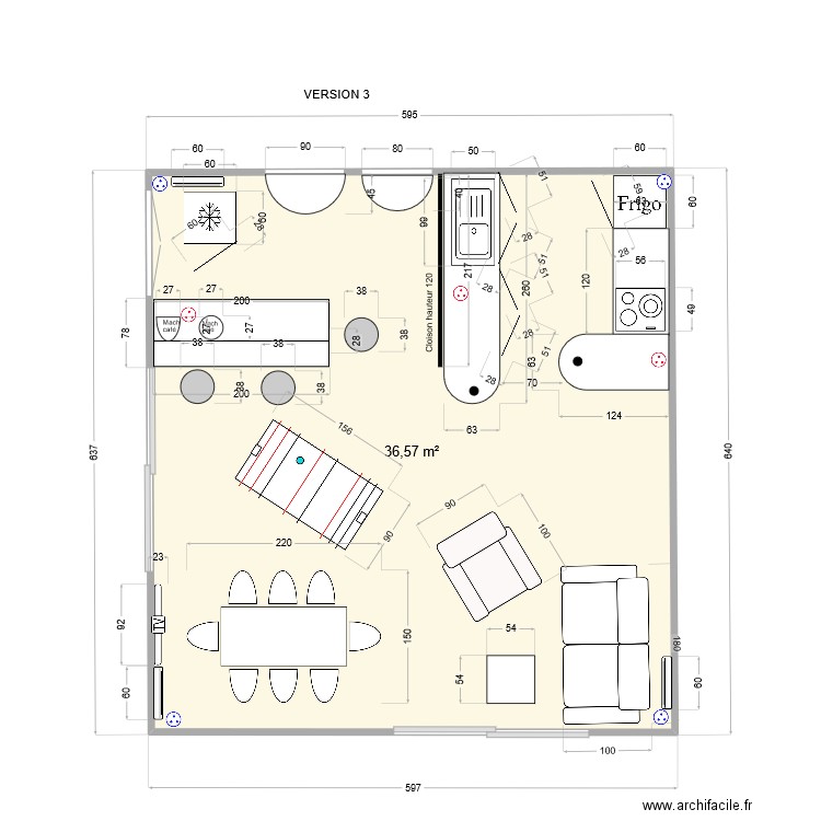 Modifications version 3. Plan de 0 pièce et 0 m2