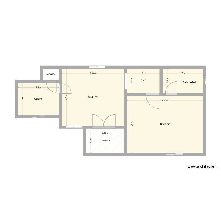 Studio F2 v2. Plan de 0 pièce et 0 m2