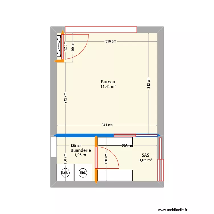 Th&eacute;rond - Garage. Plan de 