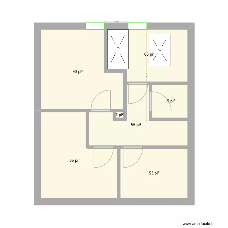Amqui Salle de bain 2026. Plan de 7  et 34 m²