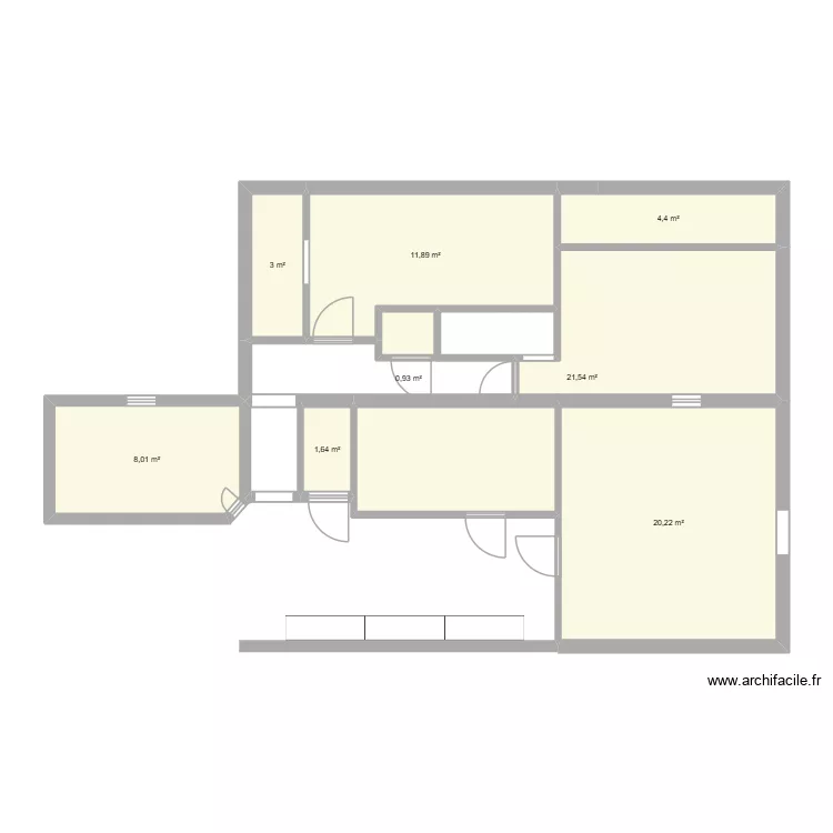 etage. Plan de 8  et 72 m²