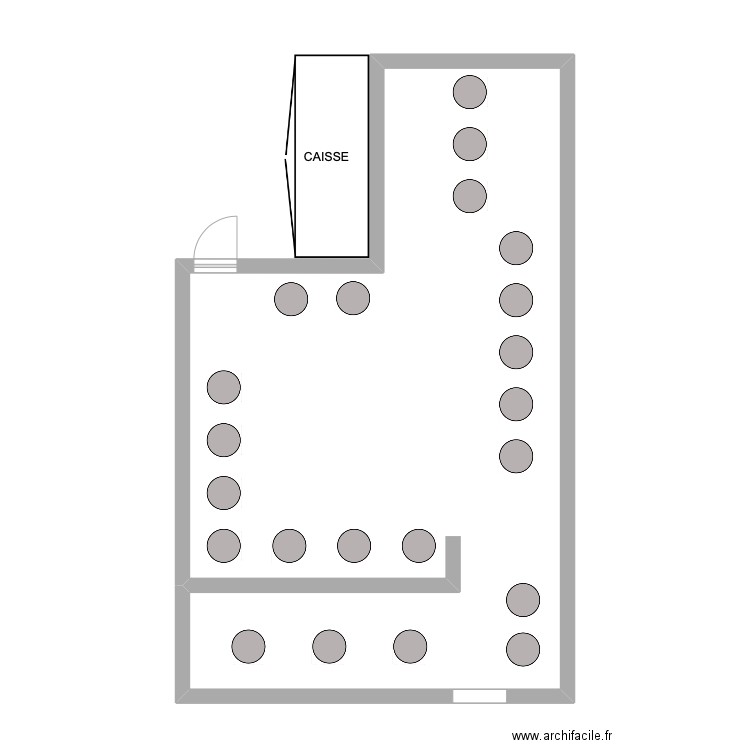 Salle Lounge. Plan de 1 pièce et 65 m2