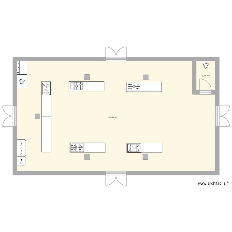 buisness game. Plan de 2 pièces et 100 m2