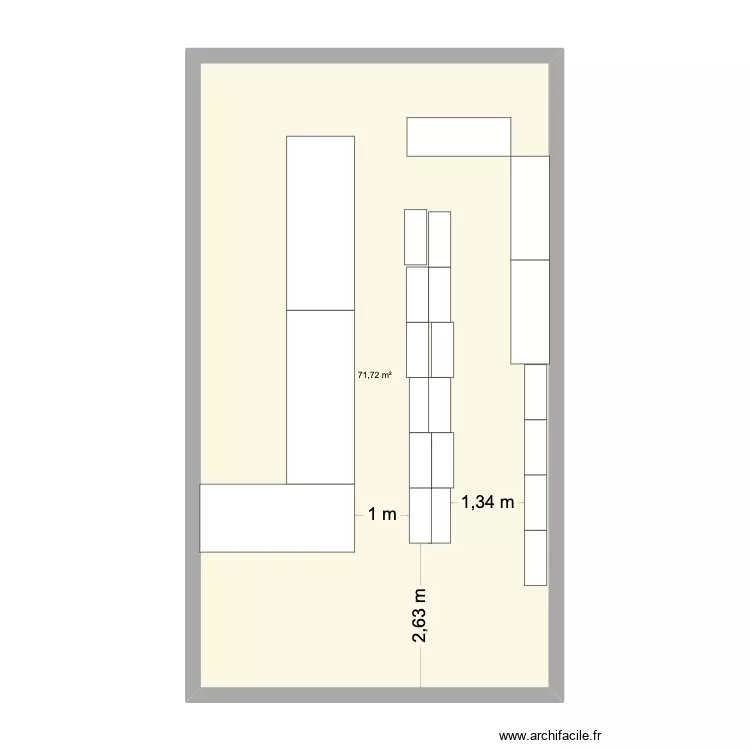 PLAN V2. Plan de 1 pièce et 72 m²