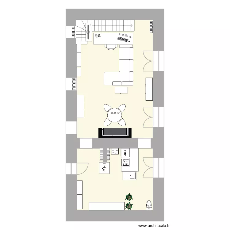 rdv la tour de scay. Plan de 1  et 66 m²