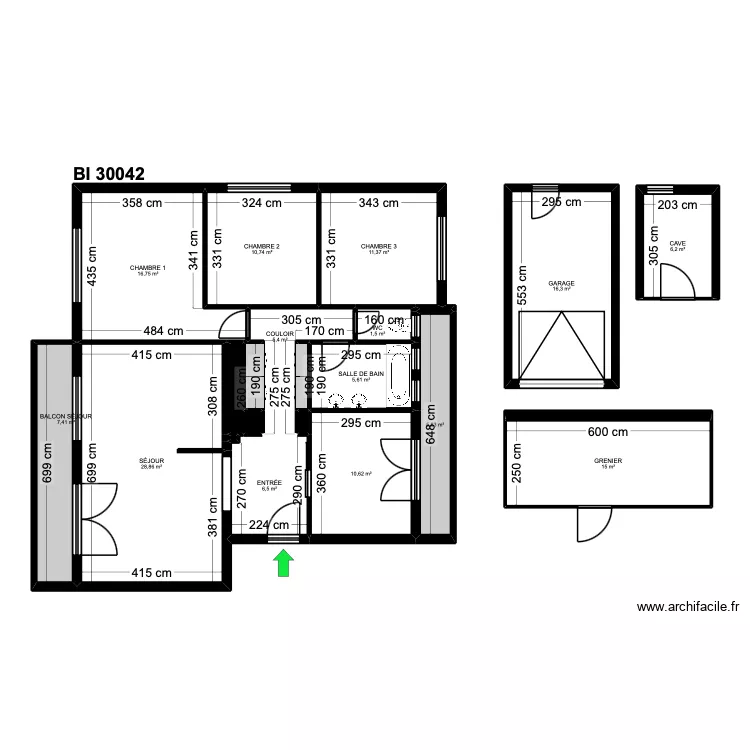 BI 30042. Plan de 21 et 151 m² BI 30042. Plan de 21 et 151 m²